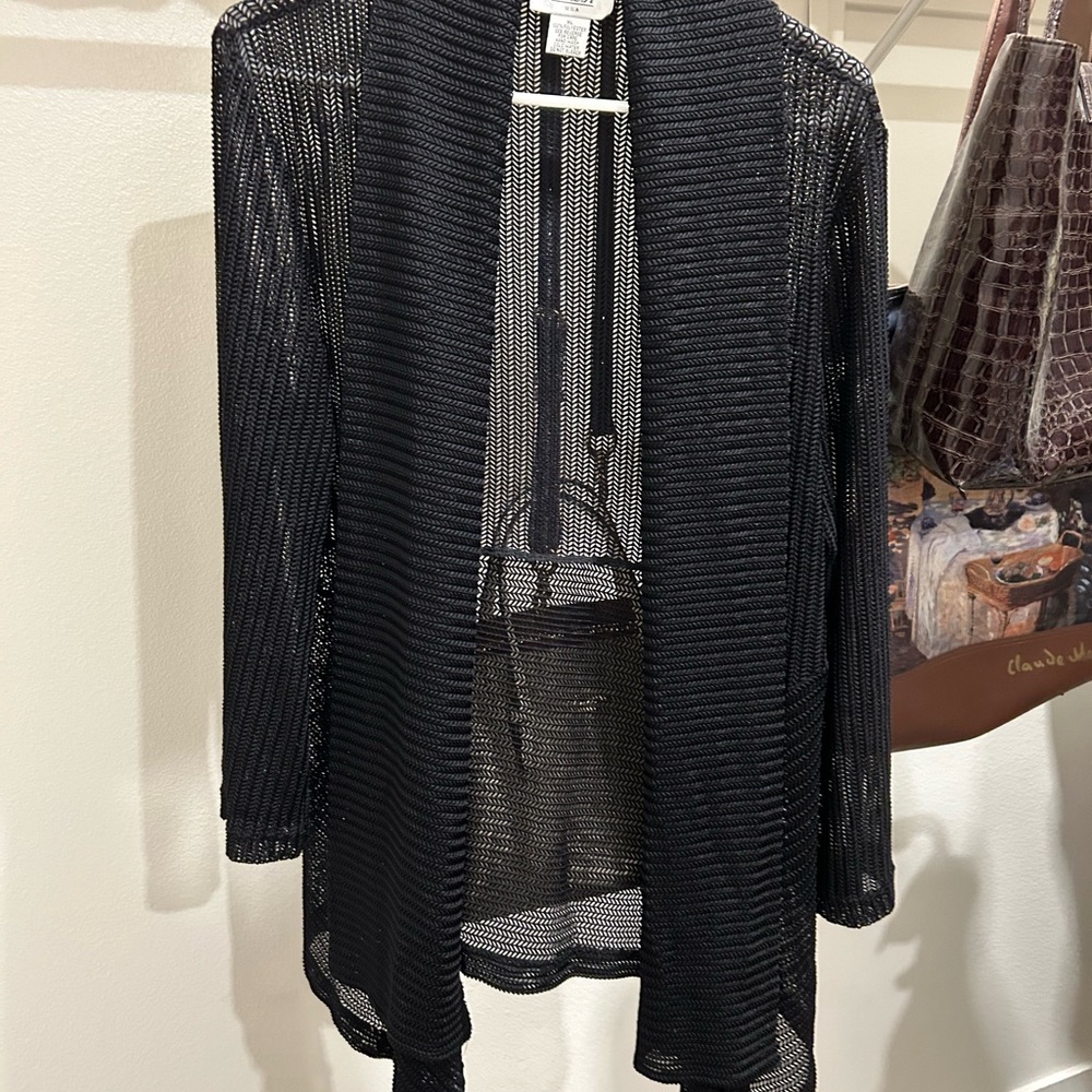 Black Ribbed Relaxed Blouse